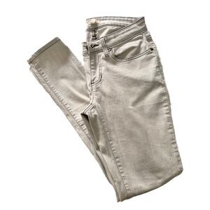 Eileen Fisher Light Gray very stretchy denim skinny leg jeans jeggings sz 2/4